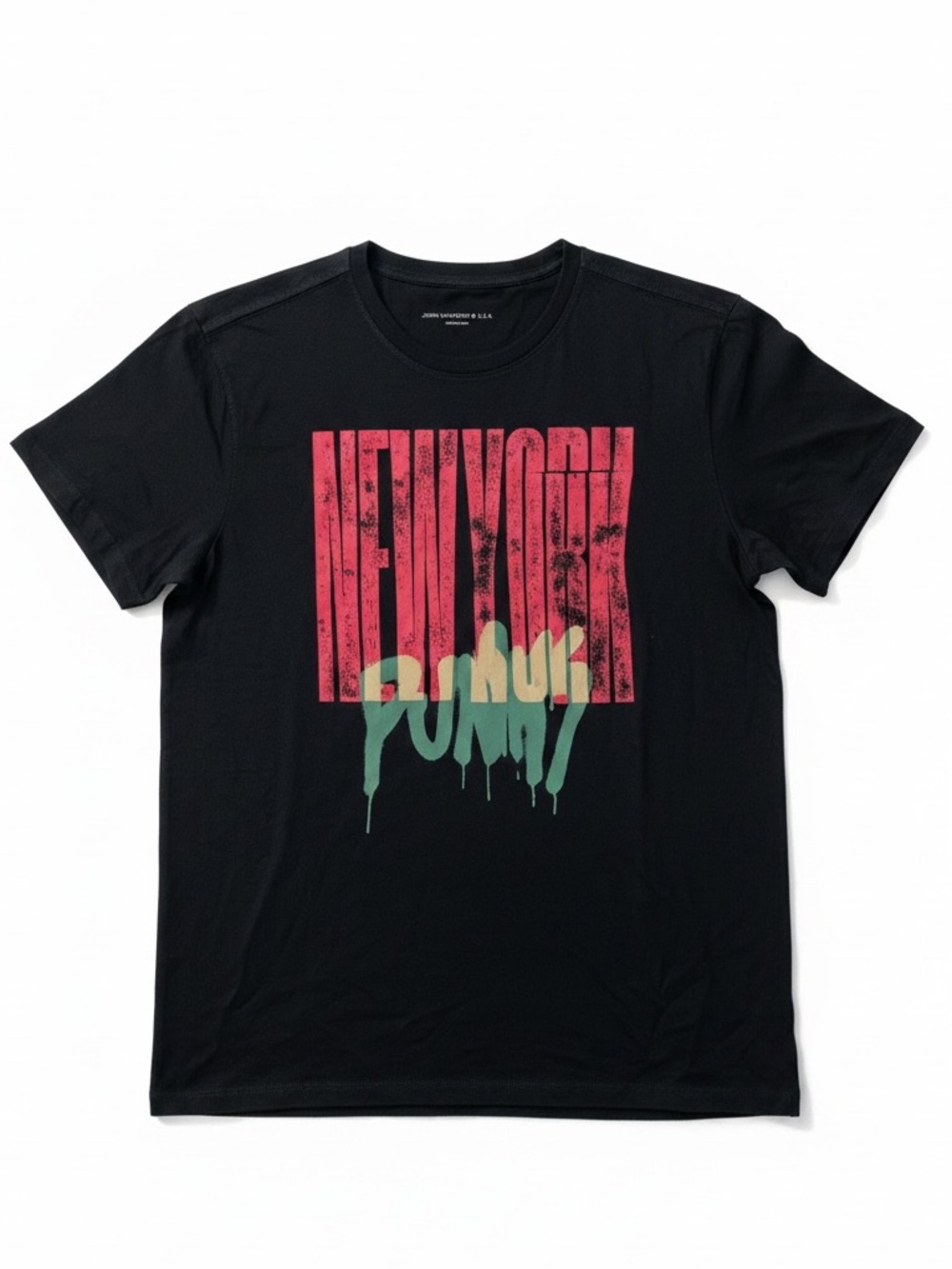 John Varvatos Star USA New York Punks Graphic Pocket T-Shirt Black Large